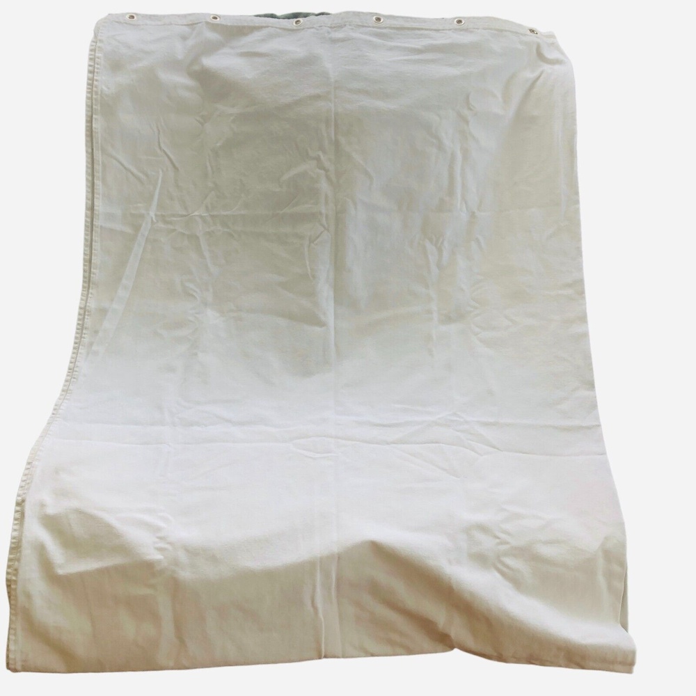 Vintage LL Bean White Cotton Shower Curtain Farm House Cottage Core Style